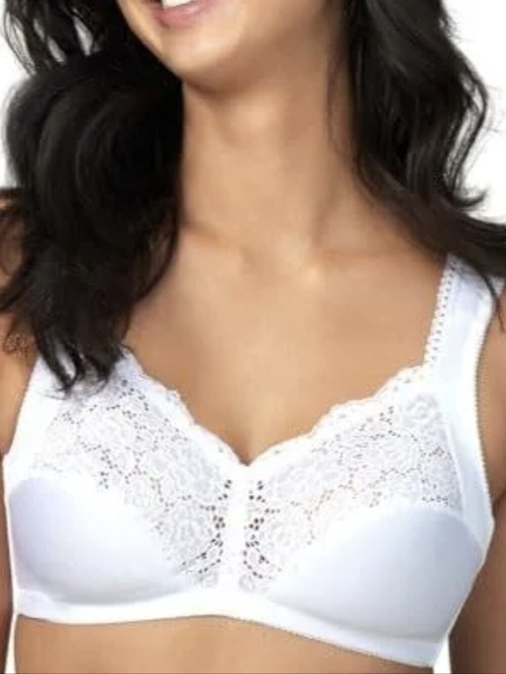 NEW Wonderbra White Lace Wireless Support Bra 40DD Style 2404